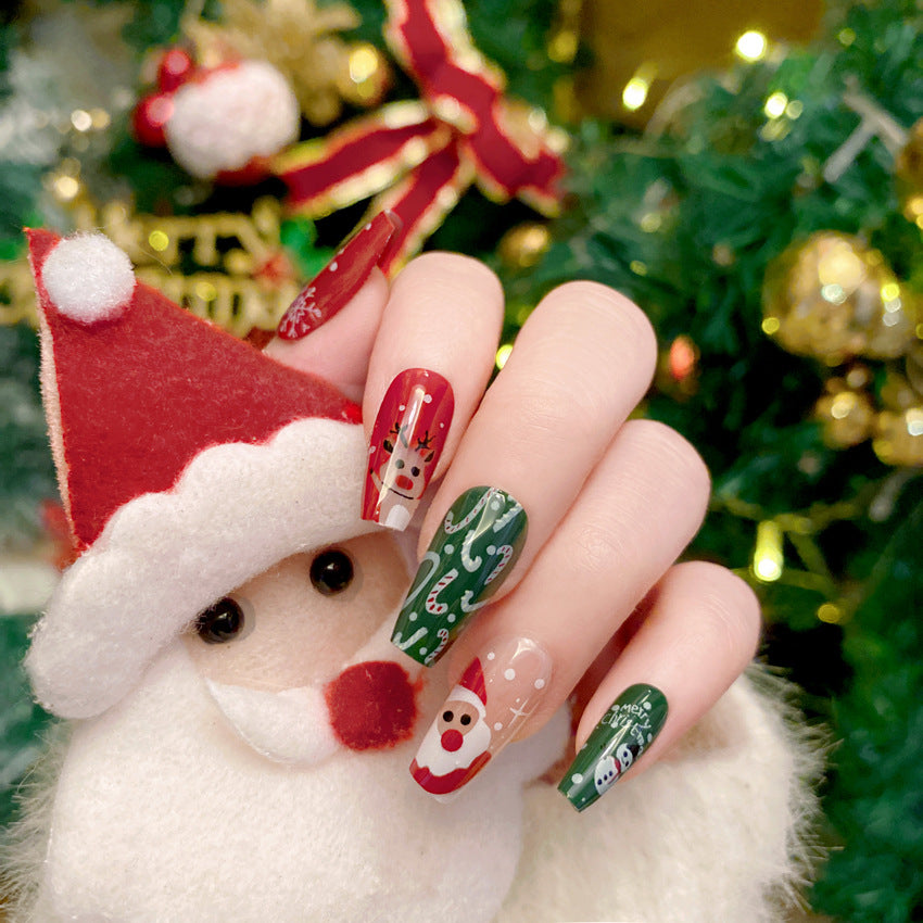 Fashion  nail New Christmas Cartoon Cute New Year Winter Warm Elk Christmas Antelope Wine Red Wear Armor P169