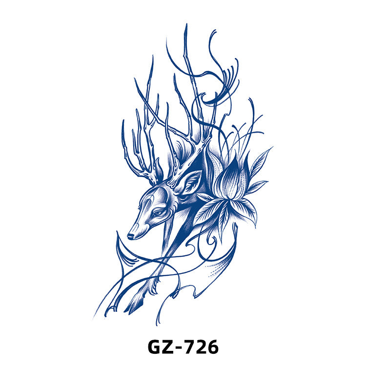 Free shipping Tattoo Cross-Border Herbal Semi-Permanent Tattoo Sticker Men's and Women's Waterproof Sweat-Proof Juice Half Sleeve Real-Proof Tattoo Letter Sticker Tattoo