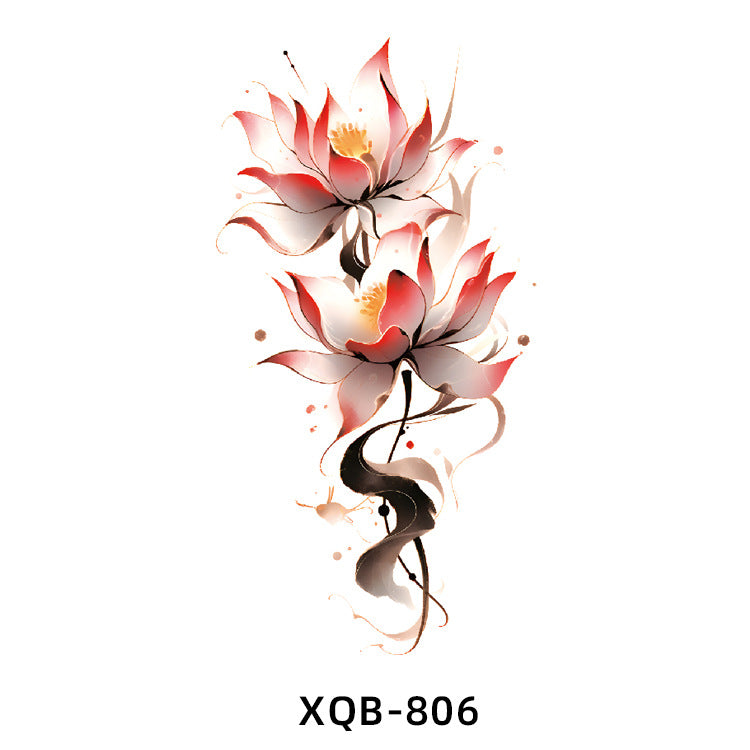 Free shipping Tattoo New Flower Arm Tattoo Sticker Waterproof Men's and Women's Small Arm Tattoo Tattoo Black and White Animal Tattoo Sticker Paper Factory Wholesale