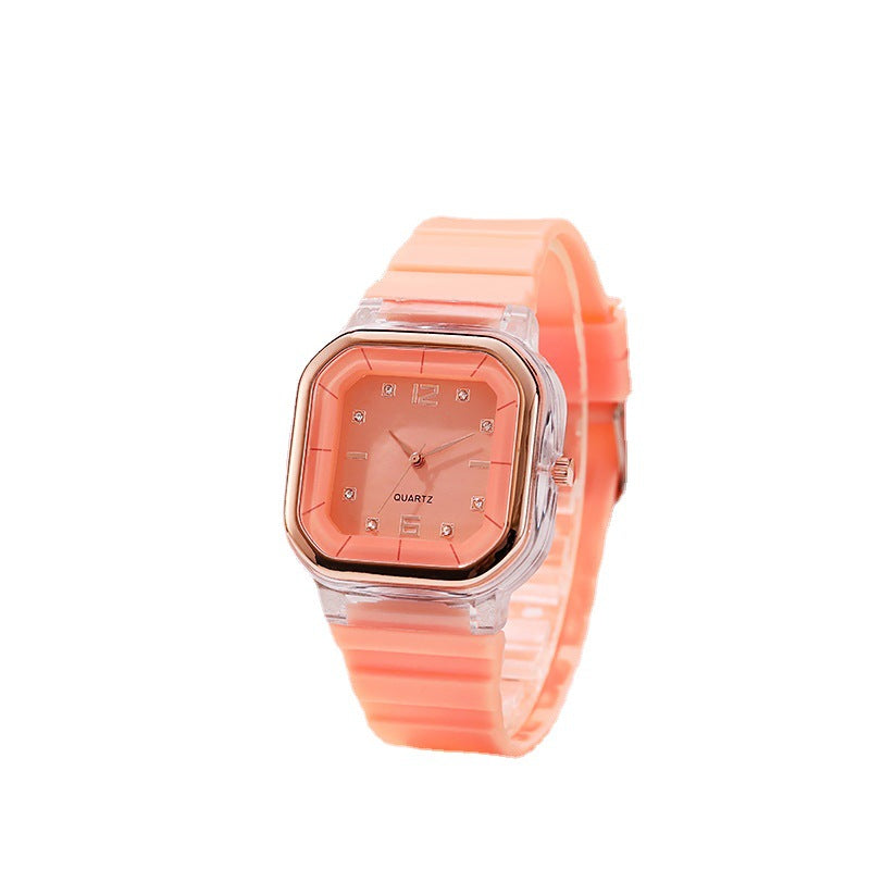 Fashion women's watchSpring and Summer Watch Women's Square Watch Student Children's Watch Silicone Diamond Fashion Wholesale Women's Watch