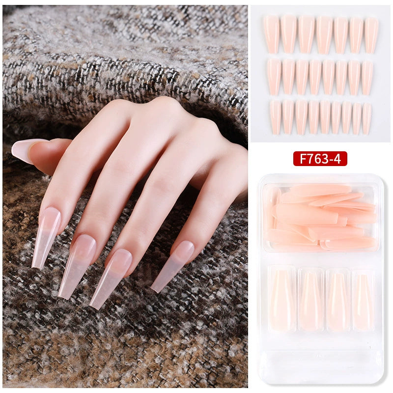 (Hand made nail) Nail patches for wearing ins long ballet nails, European and American nail patches, detachable 24 pieces for wearing finished nail patches