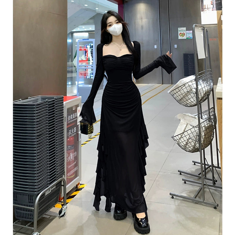 Fashion women's wear Unique Purple Dress Spring plus Size Slightly Oversized Girls Slimming Chic and Beautiful Dress Long Dress