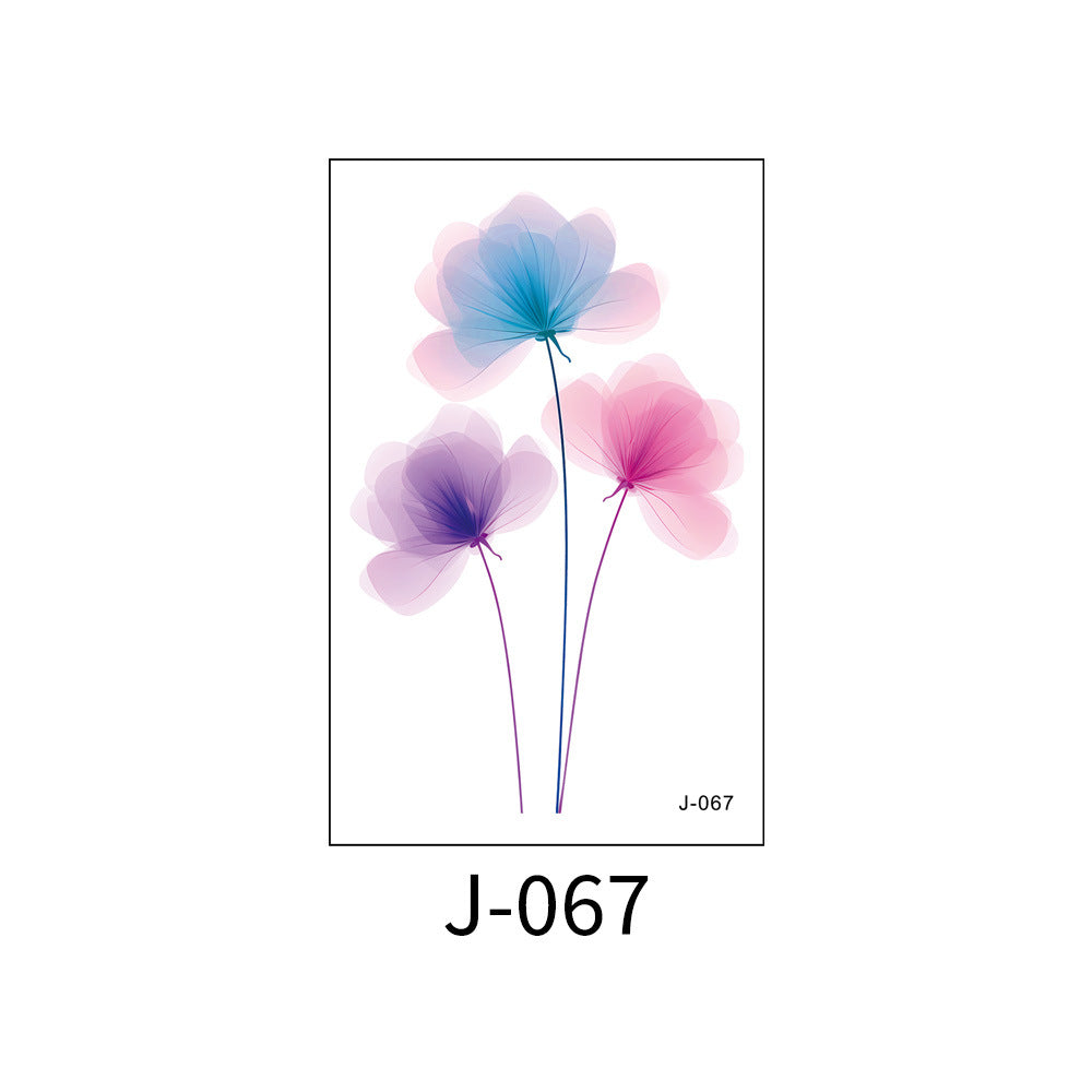 Free shipping Tattoo Colorful Flower Tattoo Sticker Disposable Waterproof Hand Back Clavicle Chest European and American Scar Covering Fresh Tattoo Sticker Paper