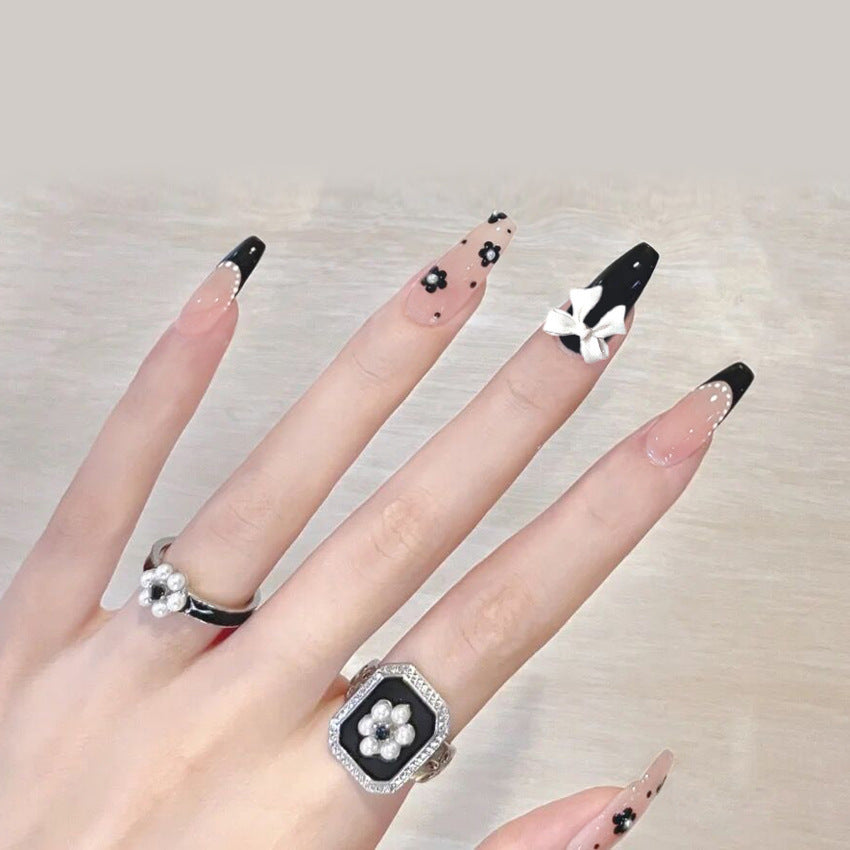 Fashion  nail Wear a Nail Stickers Nail Patch Fake Nails Detachable Bow Nail Tip Nail Sticker X14