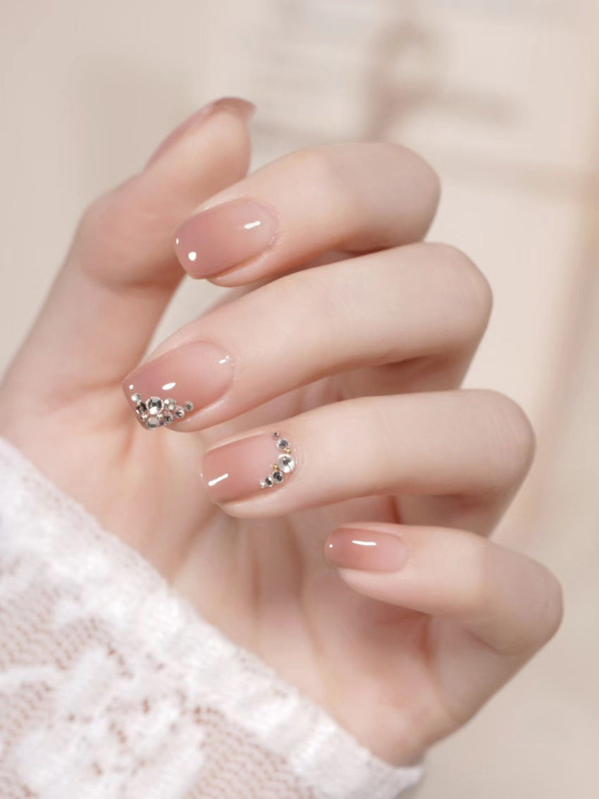 Fashion  nail New Fresh Sweet Gradient Nail Stickers Fake Nails Fresh Handmade Wear Armor Wholesale A25
