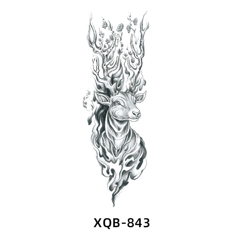 Free shipping Tattoo Small Full Arm Animal Tattoo Tattoo Sticker Half Sleeve Simulation Waterproof Black and White, Colored Flower Men and Women Tattoo Sticker Paper Wholesale