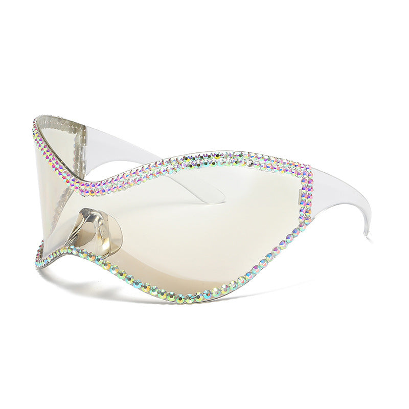 Women's fashion glasses 新款亮片抖音款女太阳镜潮小红书眼镜抄螺丝跨境旅游休闲墨镜