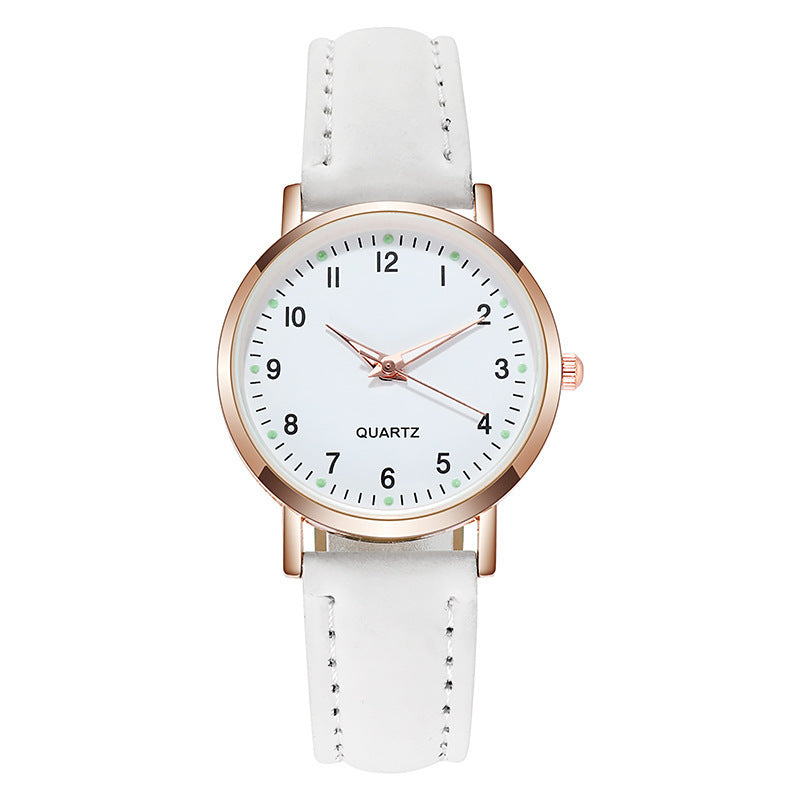 Fashion women's watchNew Simple Digital Men's and Women's Luminous Watch Small Fresh Matte Leather Casual Watch Women's Quartz Watch