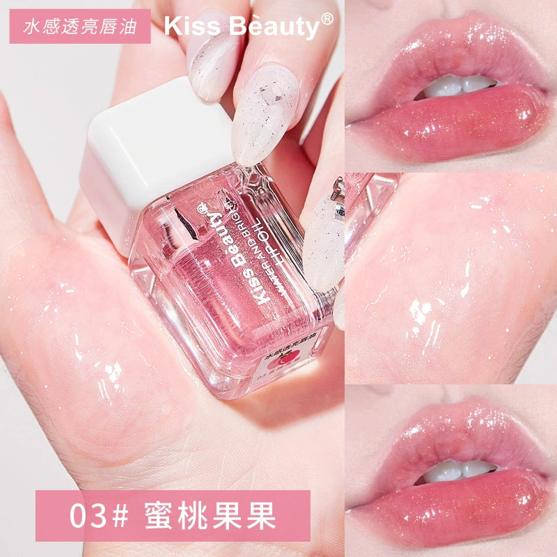 嘟嘟唇保湿滋润口红唇蜜珠光带闪镜面唇釉 Kiss Beauty水感透亮唇油