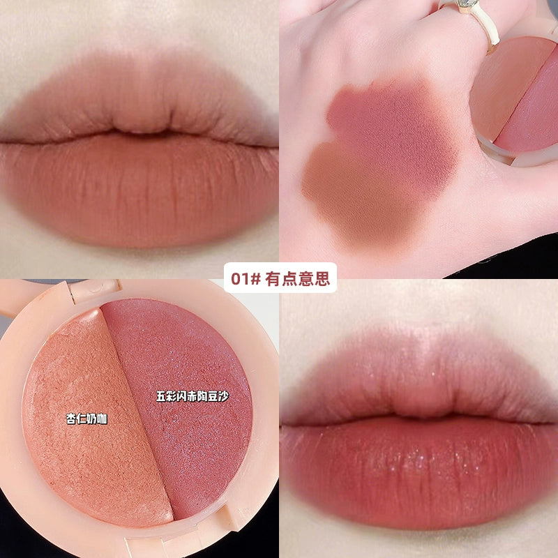 【带唇刷】双色口红唇泥丝绒哑光雾面口红持久防水不易脱色滋润唇釉