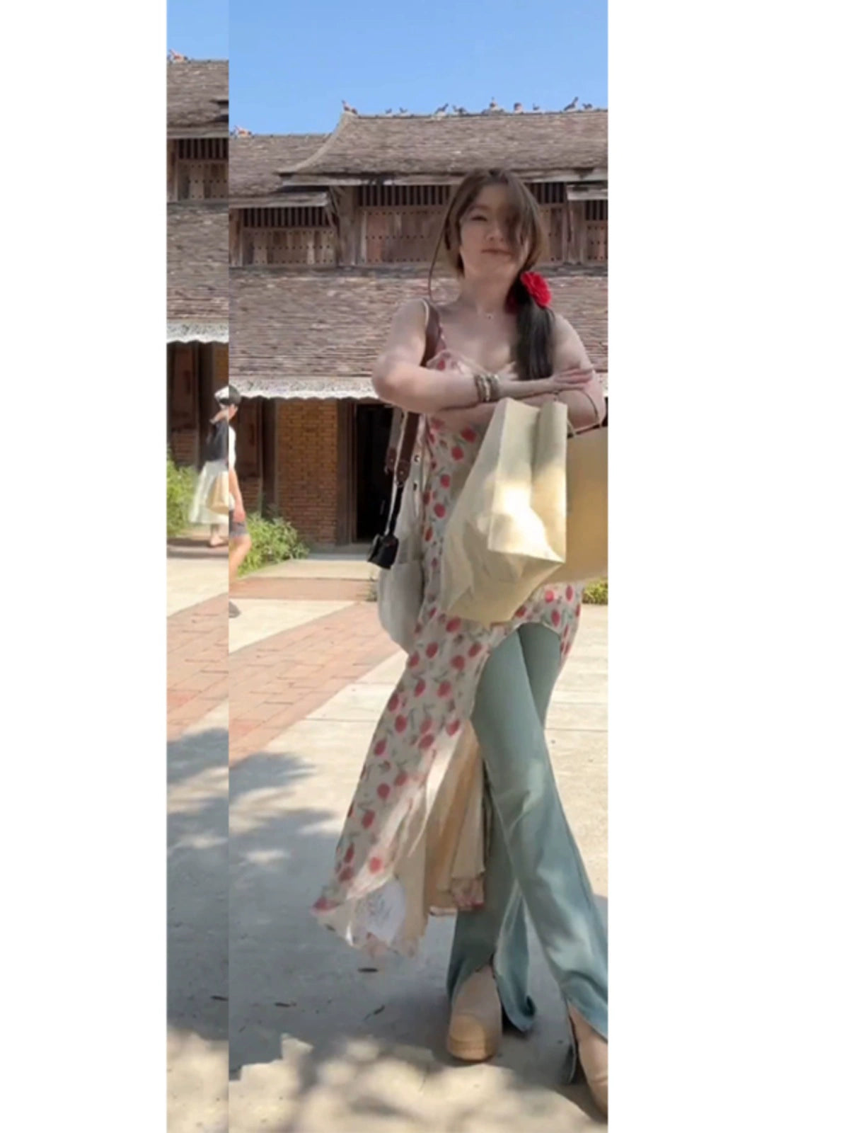 Fashion women's wear Summer High-Grade Floral Strap Dress Women's Dress Women's Dress 2024 Summer New Irregular Long Dress Spring and Summer