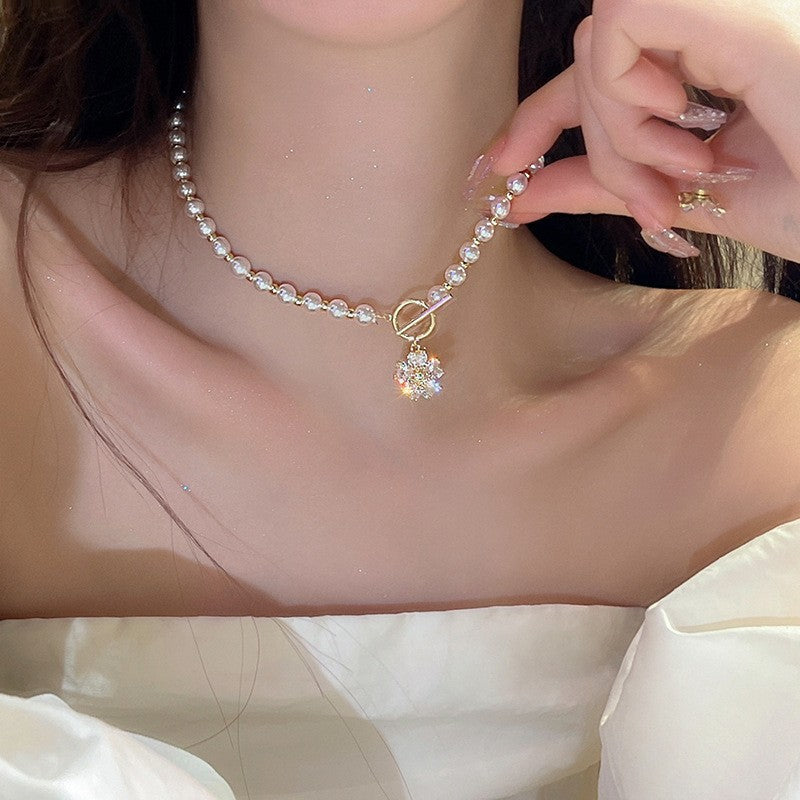 西太后镶钻珍珠项链项坠女法式复古时尚气质锁骨链高级感项饰批发