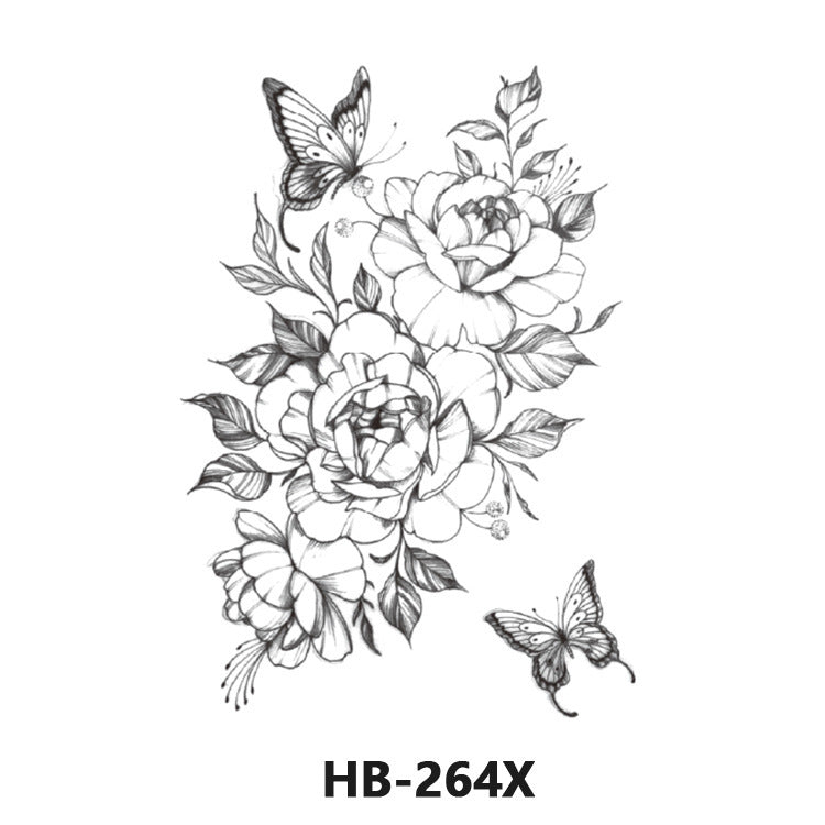 Free shipping Tattoo European and American Flower Personalized Wholesale Tattoo Sticker Waterproof and Durable Artificial Flower Arm Tattoo Temporary Chest Waist Sticker Tattoo