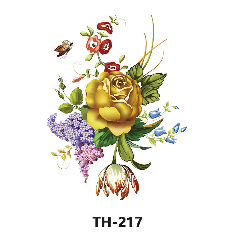 Free shipping Tattoo Factory Sticker Tattoo Tattoo Sticker Simulation Tattoo Sticker Paper Flower Color Water Transfer Stickers Sweatproof and Waterproof Direct Wholesale