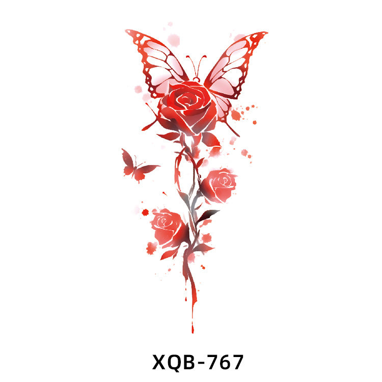 Free shipping Tattoo Factory Wholesale Small Full Arm Flower Tattoo Sticker Half Sleeve Waterproof Big Picture Men and Women Black and White, Colored Animal Tattoo Sticker Paper
