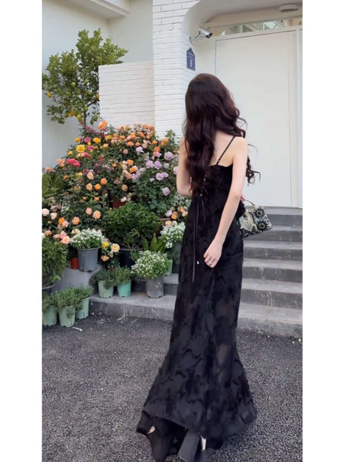 Fashion women's wear Summer Dress French Style Temperament Dress 2024 Early Spring New Black Camisole Sexy Dress Long Dress Women's Spring