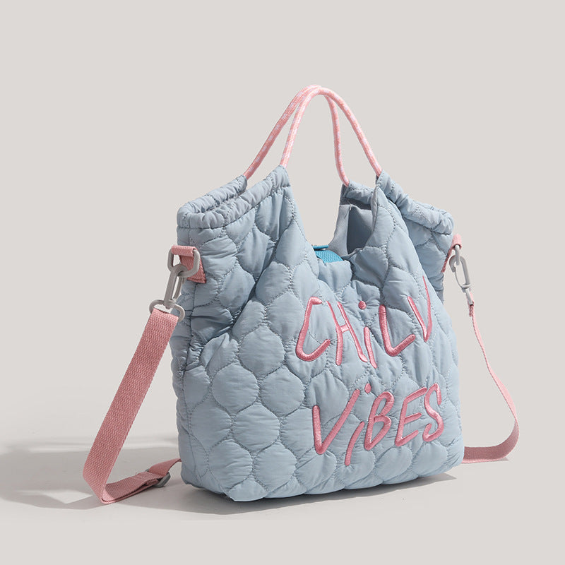 Dopamine Bag Free shipping Tattoo CDIWRI & KARI official genuine Korean style large capacity tote dopamine letter embroidered messenger handbag