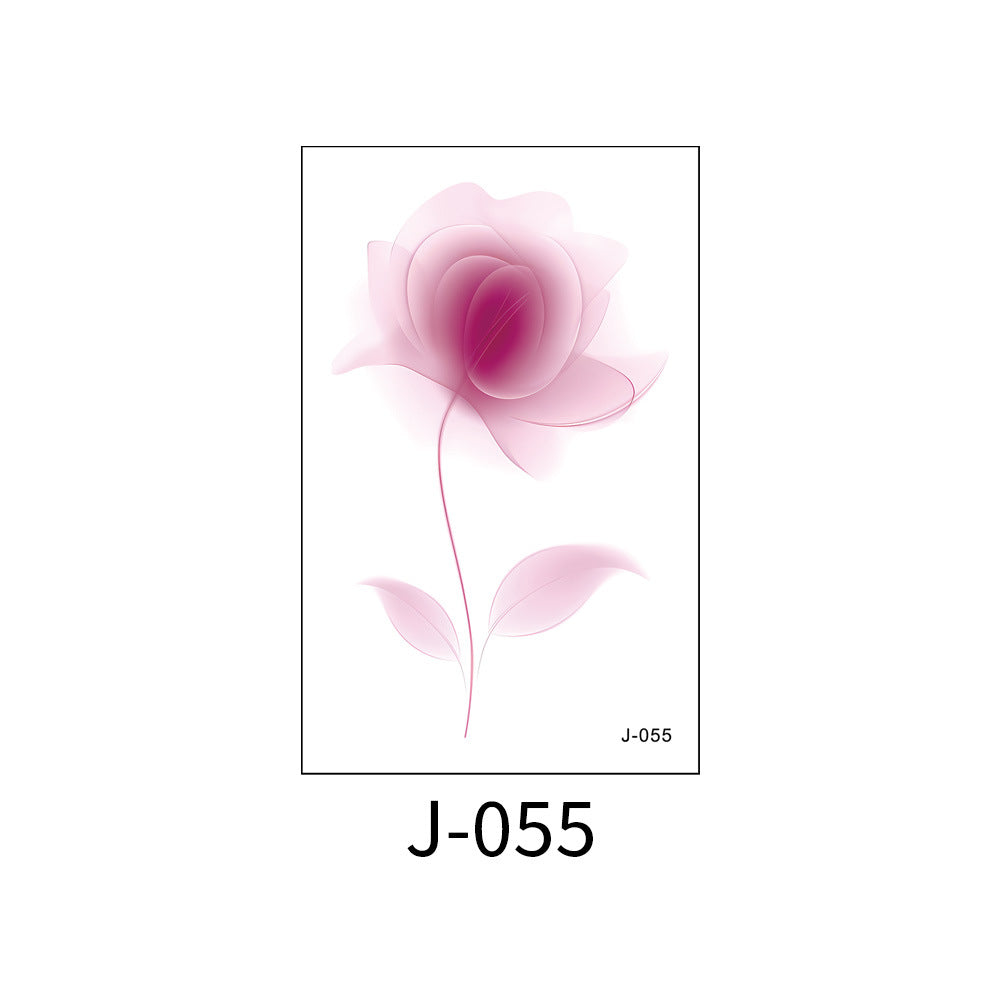 Free shipping Tattoo Colorful Flower Tattoo Sticker Disposable Waterproof Hand Back Clavicle Chest European and American Scar Covering Fresh Tattoo Sticker Paper