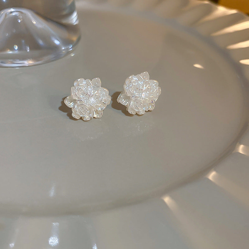 珠宝首饰栀子花开_银针立体花朵耳钉气质森系耳饰春夏超仙甜美耳环批发女