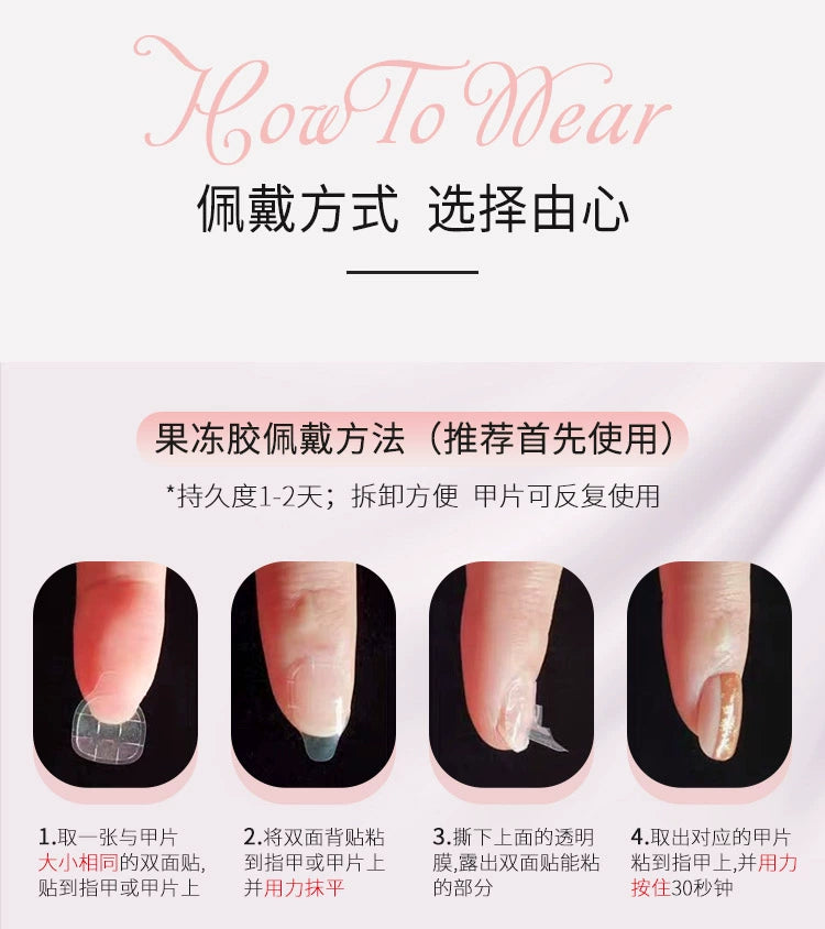 (Hand-made nail) Hand-customized fake nails patch finished product smog blue camellia manicure advanced sense bride A pregnant woman wears a nail.