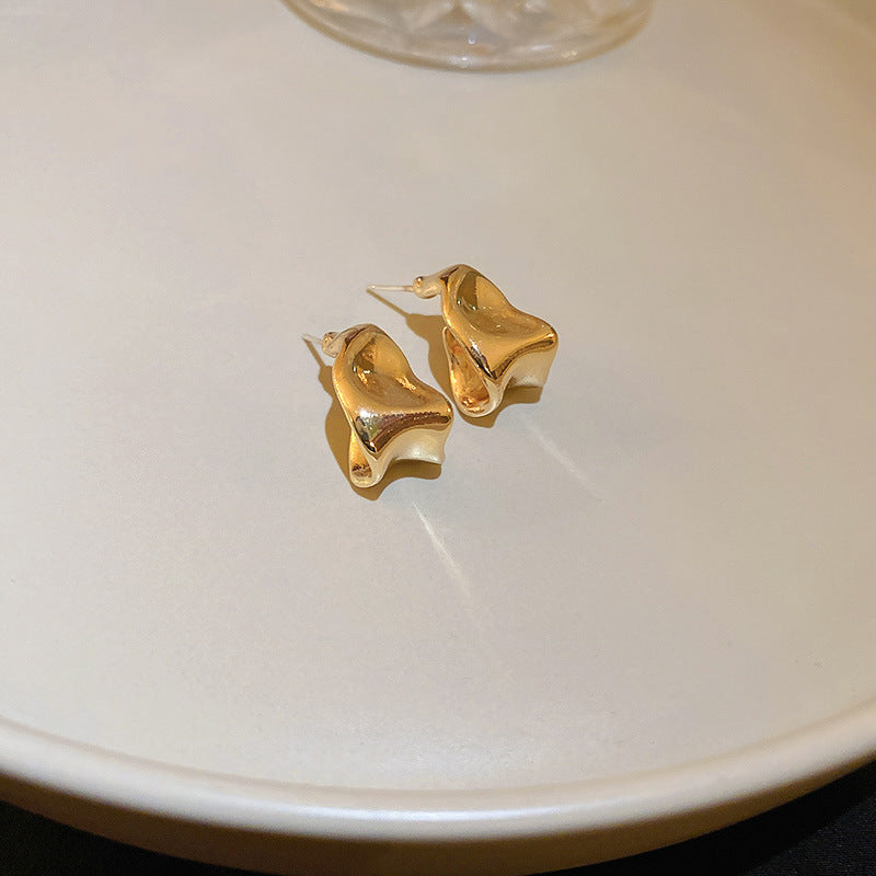 珠宝耳饰925银针几何耳钉小众个性时尚耳环女金属风简约气质耳饰