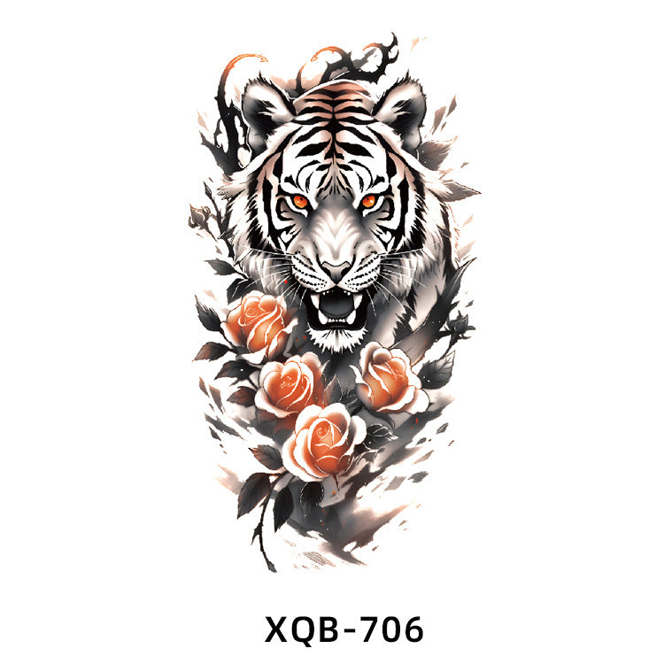 Free shipping Tattoo New Small Full Arm Animal Tiger Half Sleeve Tattoo Sticker Waterproof Sweatproof Men's and Women's Flower Arm Tattoo Sticker Paper Factory Wholesale