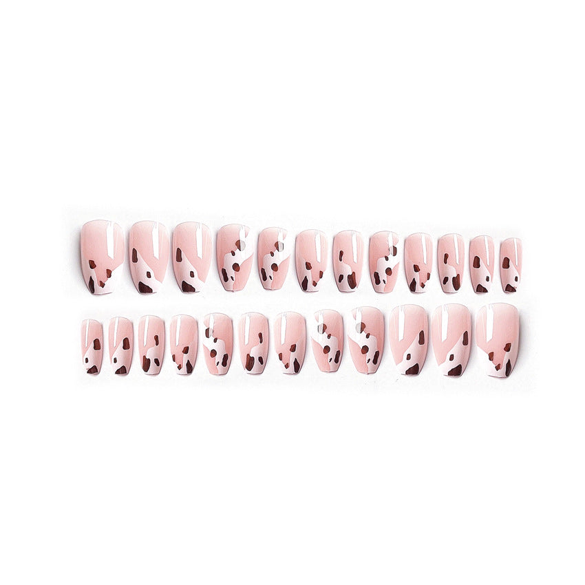 Fashion  nail Wearable Nail Sticker Chessboard Grid Wearable Nail Piece Nail Shaped Piece Removable Nail Patch Finished Product Y14