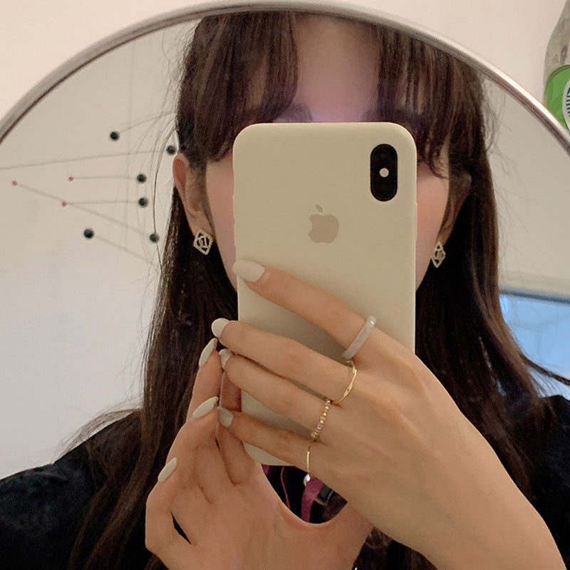 日韩风简约设计几何水晶亚克力戒指学生气质小清新个性指环女批发