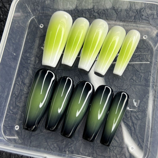 Handmade Wear Nail New Summer European and American Hot Girl Light Green Blush Fresh White Manicure Reusable
