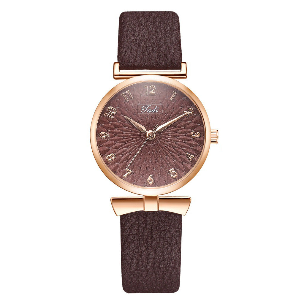 Fashion women's watch2021 AliExpress Cross-Border Hot Korean Style Trendy Simplicity Personalized Bow Women's Bracelet Watch Suit Wholesale