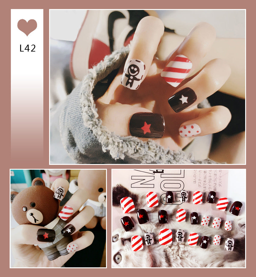 Fashion  nail Internet Celebrity Fake Nail Patch Wear Armor Finished Product Nail Tip Nail Stickers Disassembly Nail Patch Female Removable Nail Stickers