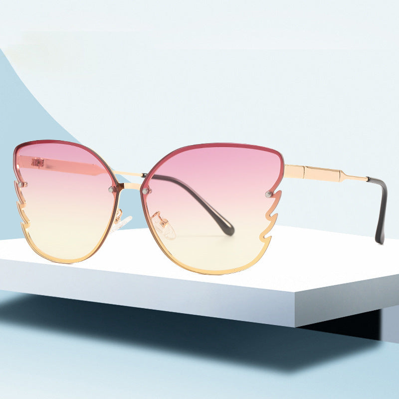 Women's fashion glasses 欧美大框架蝴蝶新款潮流太阳眼镜女街拍复古百搭墨镜女大框眼镜