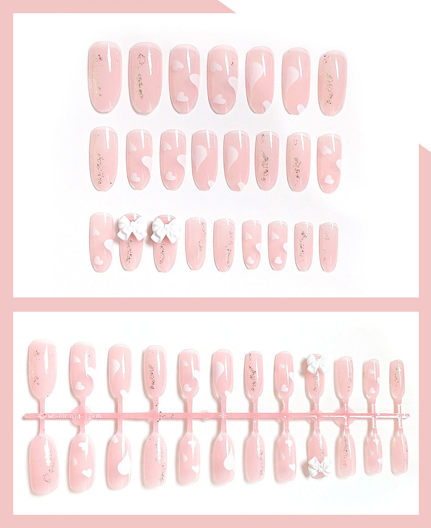 Fashion  nail Wear a Nail Stickers Nail Patch Fake Nails Detachable Bow Nail Tip Nail Sticker X18