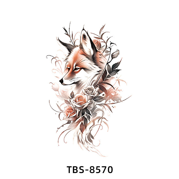 Free shipping Tattoo In Stock Wholesale Small Full Arm Tattoo Sticker Waterproof Sweatproof Animal Color Half Sleeve Arm Flower Tattoo Sticker Paper Tattoo