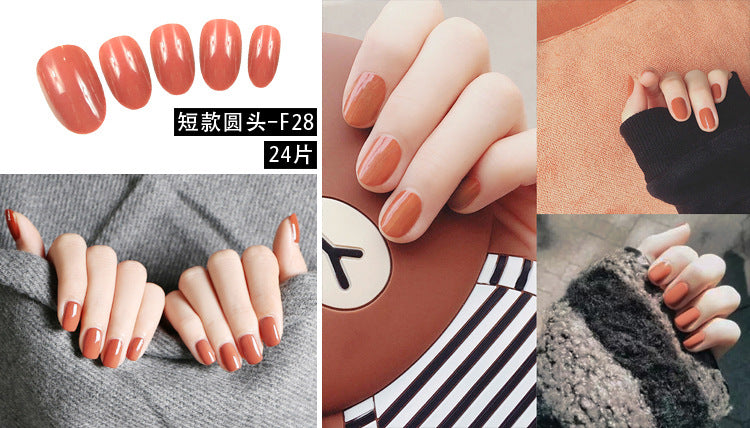Fashion  nail Fake Nail Patch Wear Armor Finished Product Nail Tip Nail Stickers Disassembly Nail Patch Women's Removable Nail Stickers Short