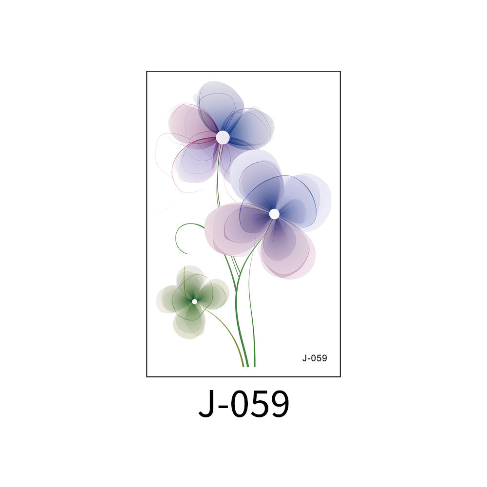 Free shipping Tattoo Colorful Flower Tattoo Sticker Disposable Waterproof Hand Back Clavicle Chest European and American Scar Covering Fresh Tattoo Sticker Paper