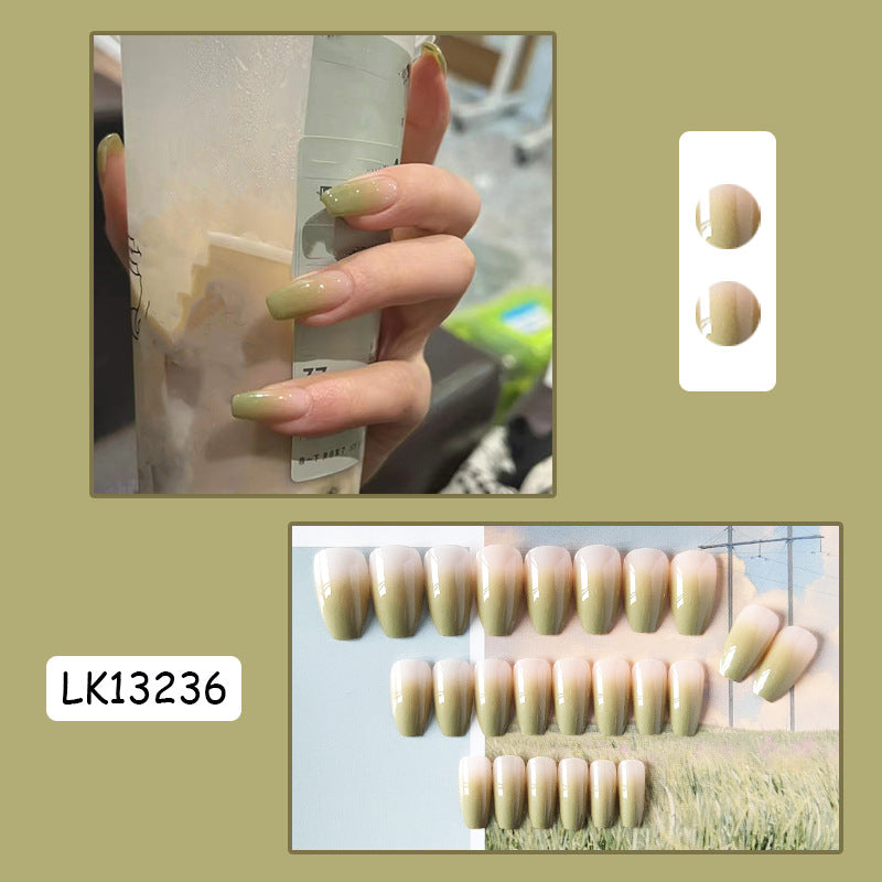 牛油果渐变抹茶春夏季穿戴甲指甲贴片美甲片假指甲美甲贴成品甲片
