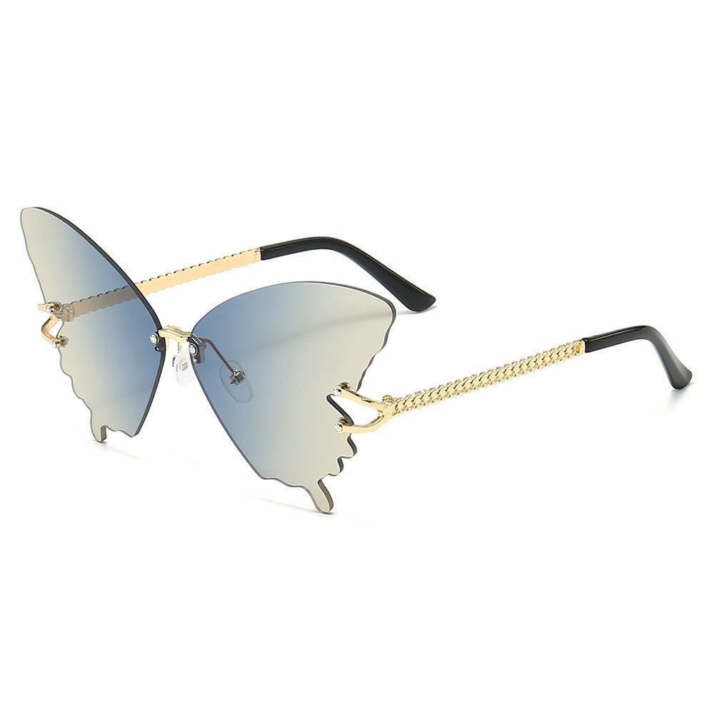 Women's fashion glasses 新款女士蝴蝶太阳镜时尚大框渐变色墨镜欧美潮流ins街拍太阳眼镜