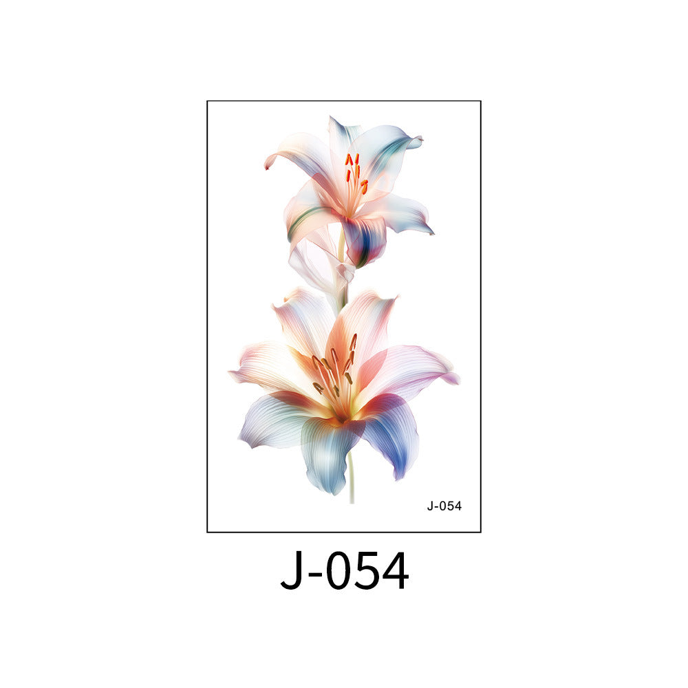 Free shipping Tattoo Colorful Flower Tattoo Sticker Disposable Waterproof Hand Back Clavicle Chest European and American Scar Covering Fresh Tattoo Sticker Paper