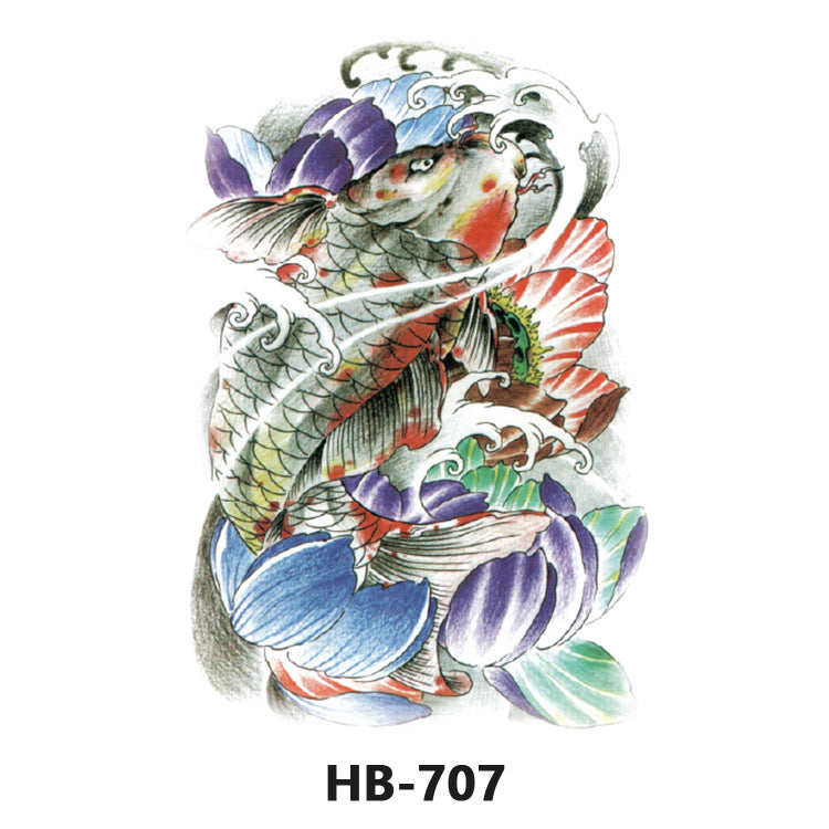 Free shipping Tattoo Wholesale Flower Arm Rose Half Sleeve Black and White Thigh Waterproof Fox Animal Dark Internet Celebrity Scar Covering Tattoo Sticker