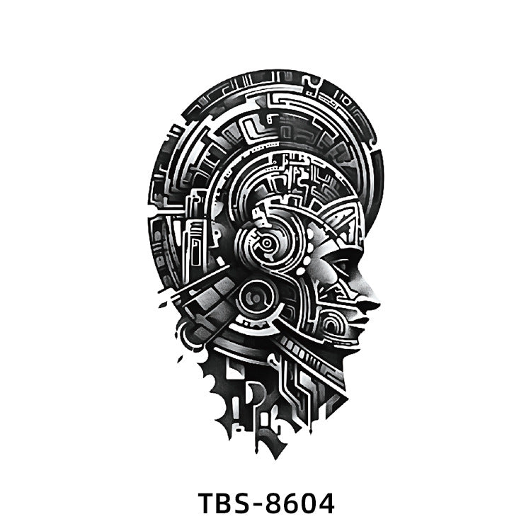 Free shipping Tattoo New Wholesale Small Flower Arm Waterproof Tattoo Sticker Half Sleeve Arm Back Color Animal Skull European and American Tattoo Sticker Paper