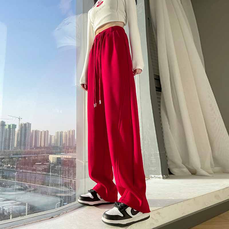 Fashion women's wear New American Style Narrow Banana Pants Women's High Waist Drooping Sports Trousers 2023 Spring and Autumn Straight Casual Pants Wide Leg Pants
