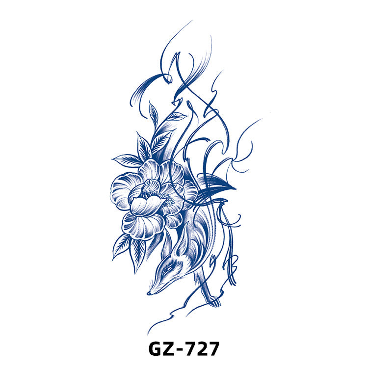 Free shipping Tattoo Cross-Border Herbal Semi-Permanent Tattoo Sticker Men's and Women's Waterproof Sweat-Proof Juice Half Sleeve Real-Proof Tattoo Letter Sticker Tattoo
