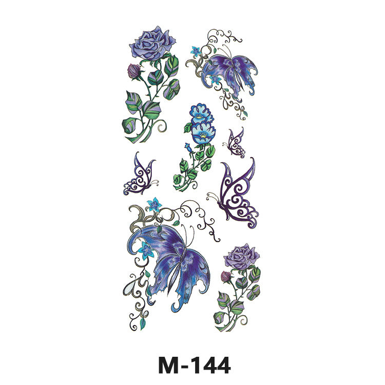 Free shipping Tattoo Sticker Tattoo Tattoo Sticker Simulation English Tattoo Sticker Paper Flower Colorized Butterfly Water Transfer Sticker Sweatproof and Waterproof Wholesale
