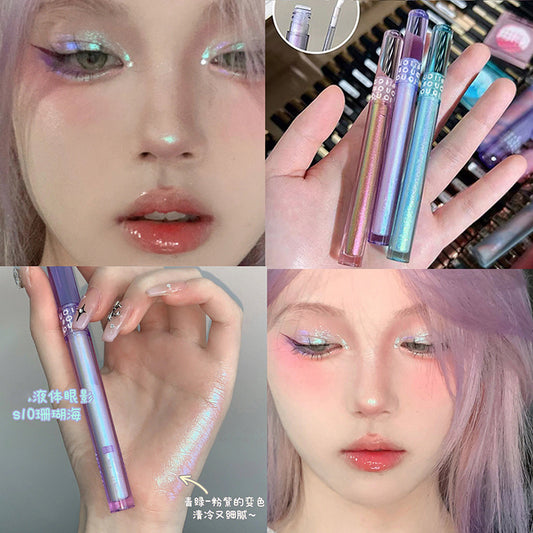Gilded Fantasy Liquid Eyeshadow Fine Glitter Sequin Glitter Pink Pearlescent Silkworm Liquid Eyeshadow Pencil
