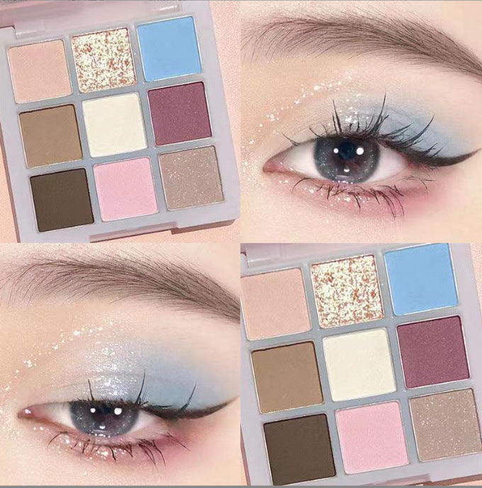 Eyeshadow Earth Beauty Eyeshadow Makeup Siyam na kulay Glitter Glitter Pearl matte