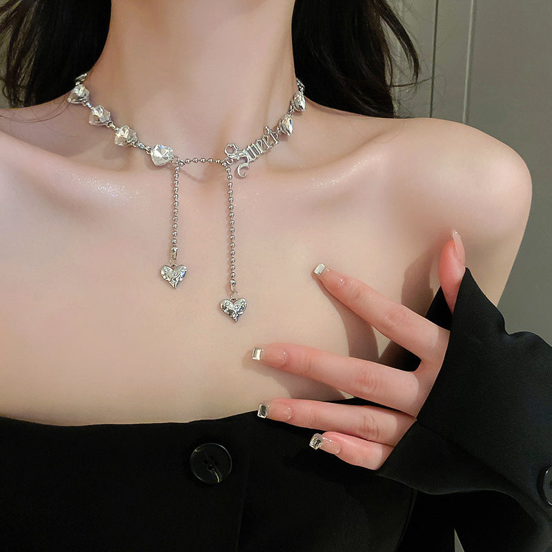 Diamond  jewelry Oval necklace Fashion high touch collarbone chain niche design high-cold-wind styl  necklaces