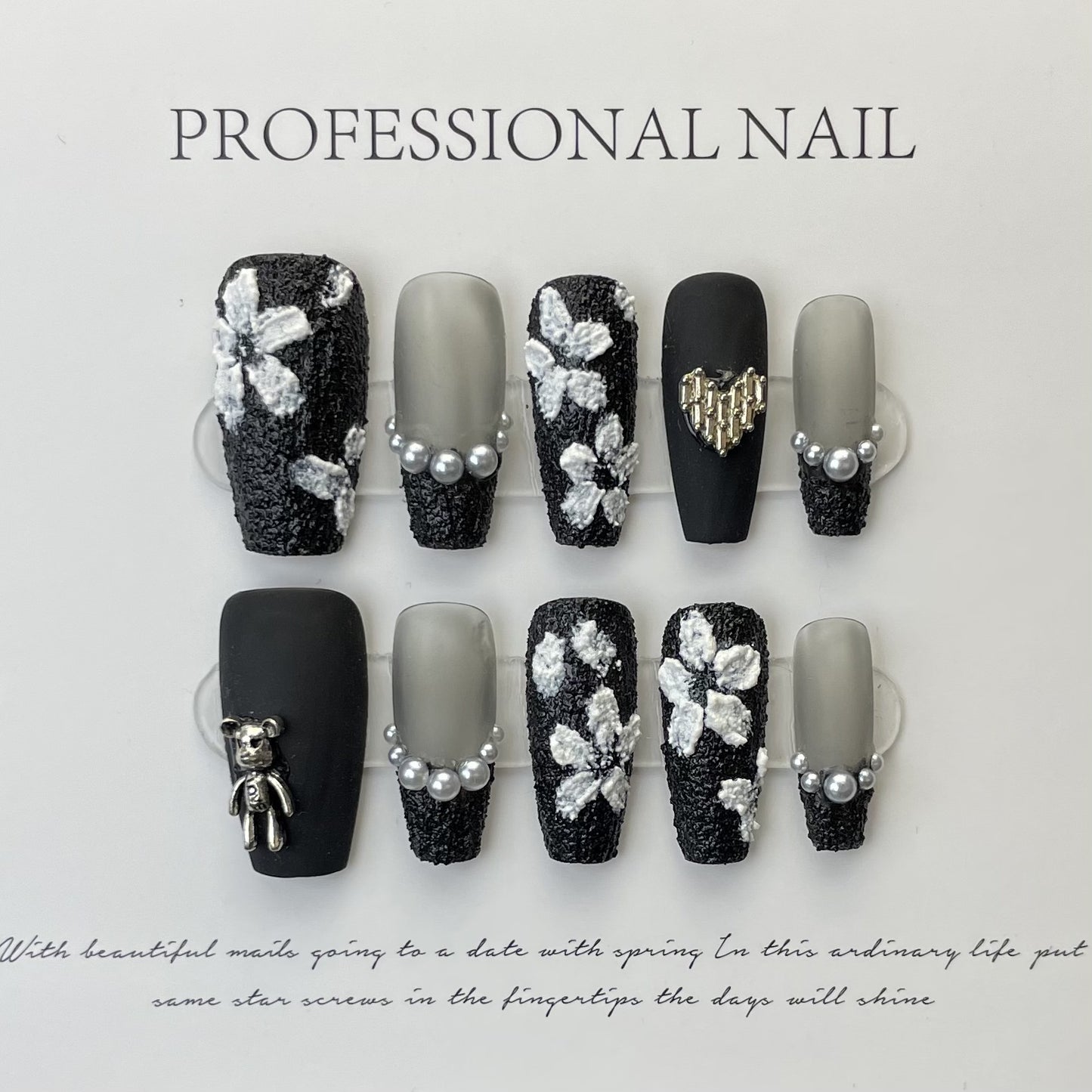 (Manual light therapy) Black Rose Nail (reusable)