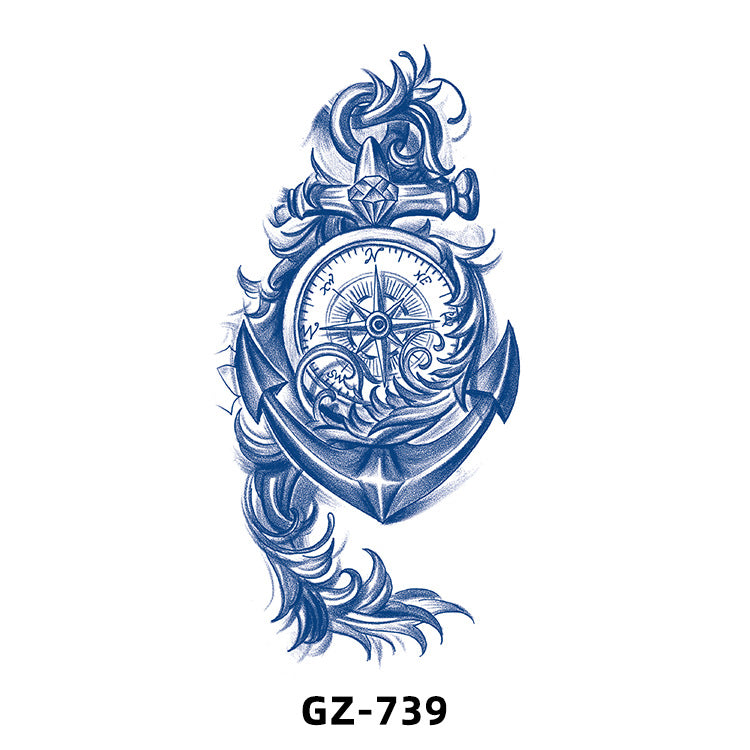Free shipping Tattoo Cross-Border Herbal Semi-Permanent Tattoo Sticker Men's and Women's Waterproof Sweat-Proof Juice Half Sleeve Real-Proof Tattoo Letter Sticker Tattoo