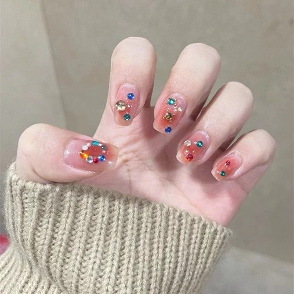 (reusable nail)【 Yihe 】 Hot selling cat eye flower fake nail patches Wearing nail patches Finished nail patches 10 nail patches
